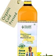 Village Company Cold Pressed Yellow Mustard Oil | Extra Virgin, Edible, Pure | Wood Pressed & Unrefined (1 Ltr (Pack of 1), Cold Pressed Extra Virgin)
