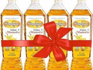 Himalayan Yellow Mustard Oil (Fortified with vitamin A and D), 1 Litre(Pack of 4)