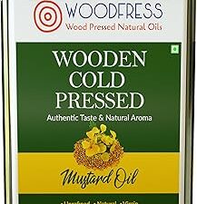 WOODFRESS Pure Cold Pressed Kachi Ghani Mustard Oil, 3 Litre Metal Tin, Wood Pressed Sarson Oil, 15 Kg Mustard Seeds Per 3 Litre, Healthy Cooking Oil, Unrefined Black Mustard, Preservative-Free
