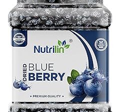Nutrilin Dried Blueberry Plum - Jar Pack - Sweet & Delicious Blueberries Dry Fruits - 900 Gram