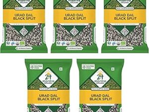 24 Mantra Organic Unpolished Urad Dal Black Split/Black Gram split/Minapa pappu/Kali dal - 500gms | Pack of 5 | 100% Organic | Chemical Free & Pesticides Free