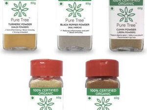 Pure Tree Organic Black Pepper & Turmeric 80gm,Cumin ,G...